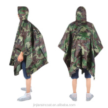 Factory price hot selling custom high quality lightweight polyester camouflage rain poncho